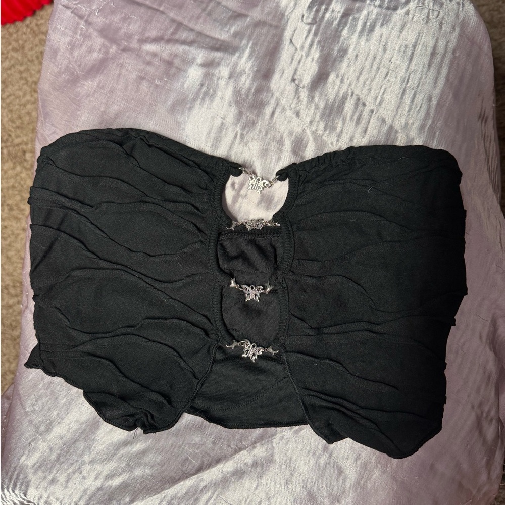 Elegant Black Strapless Top